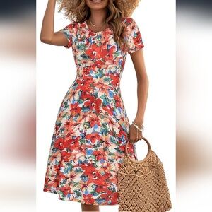 Elegant Brown Patterned Dress